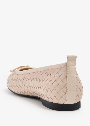 Niceta  - Woven Ballerinas With Metal Logo