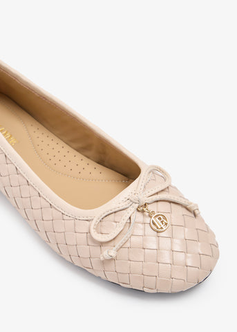 Niceta  - Woven Ballerinas With Metal Logo