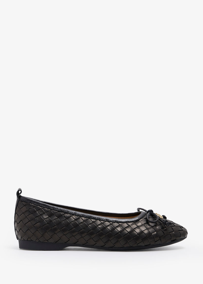 Niceta  - Woven Ballerinas With Metal Logo