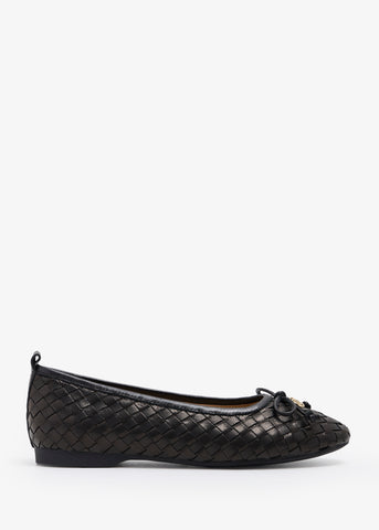 Niceta  - Woven Ballerinas With Metal Logo