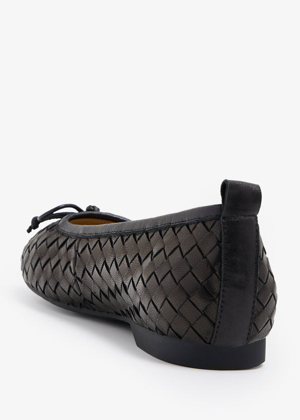 Niceta  - Woven Ballerinas With Metal Logo
