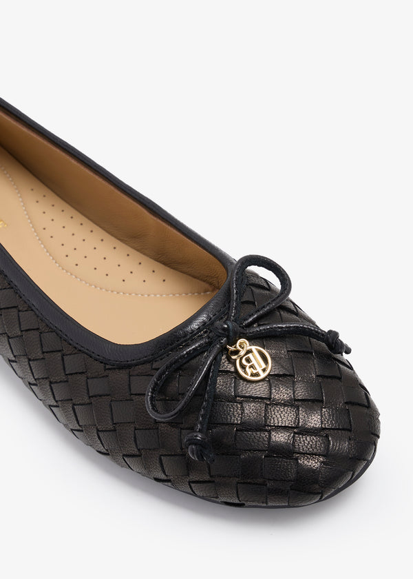 Niceta  - Woven Ballerinas With Metal Logo