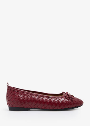 Niceta  - Woven Ballerinas With Metal Logo