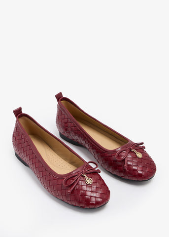 Niceta  - Woven Ballerinas With Metal Logo