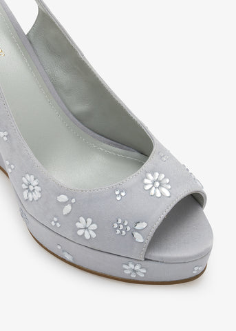 Leda - Crystal Platform Sandals